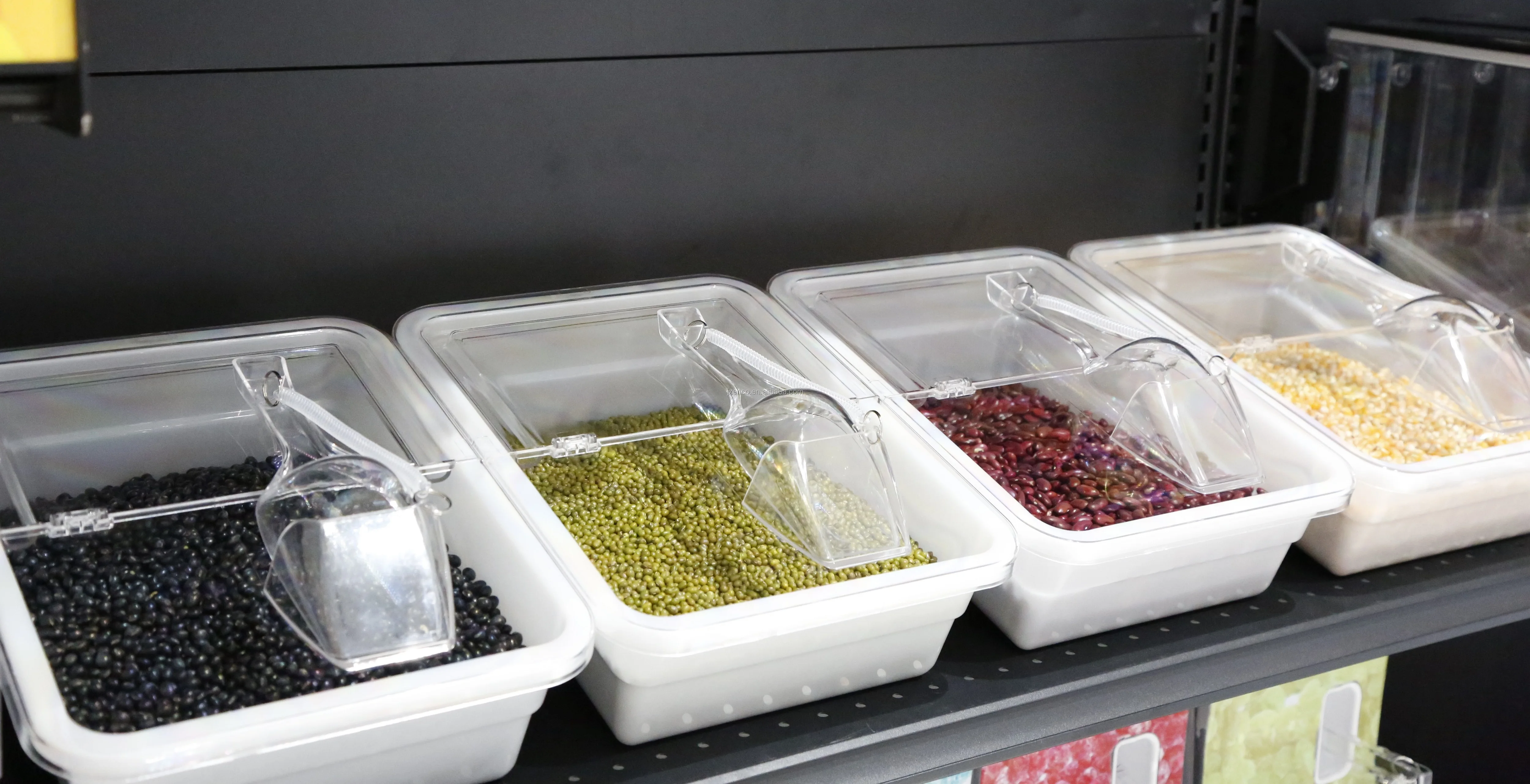 Ecobox Manufacturer Scoop Bin Food Plastic Bin Container With Scoop For