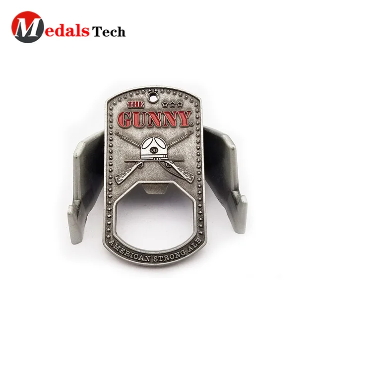 Hot sell silver brushed printing epoxy promotional cheap beer bottle opener with printed your logo