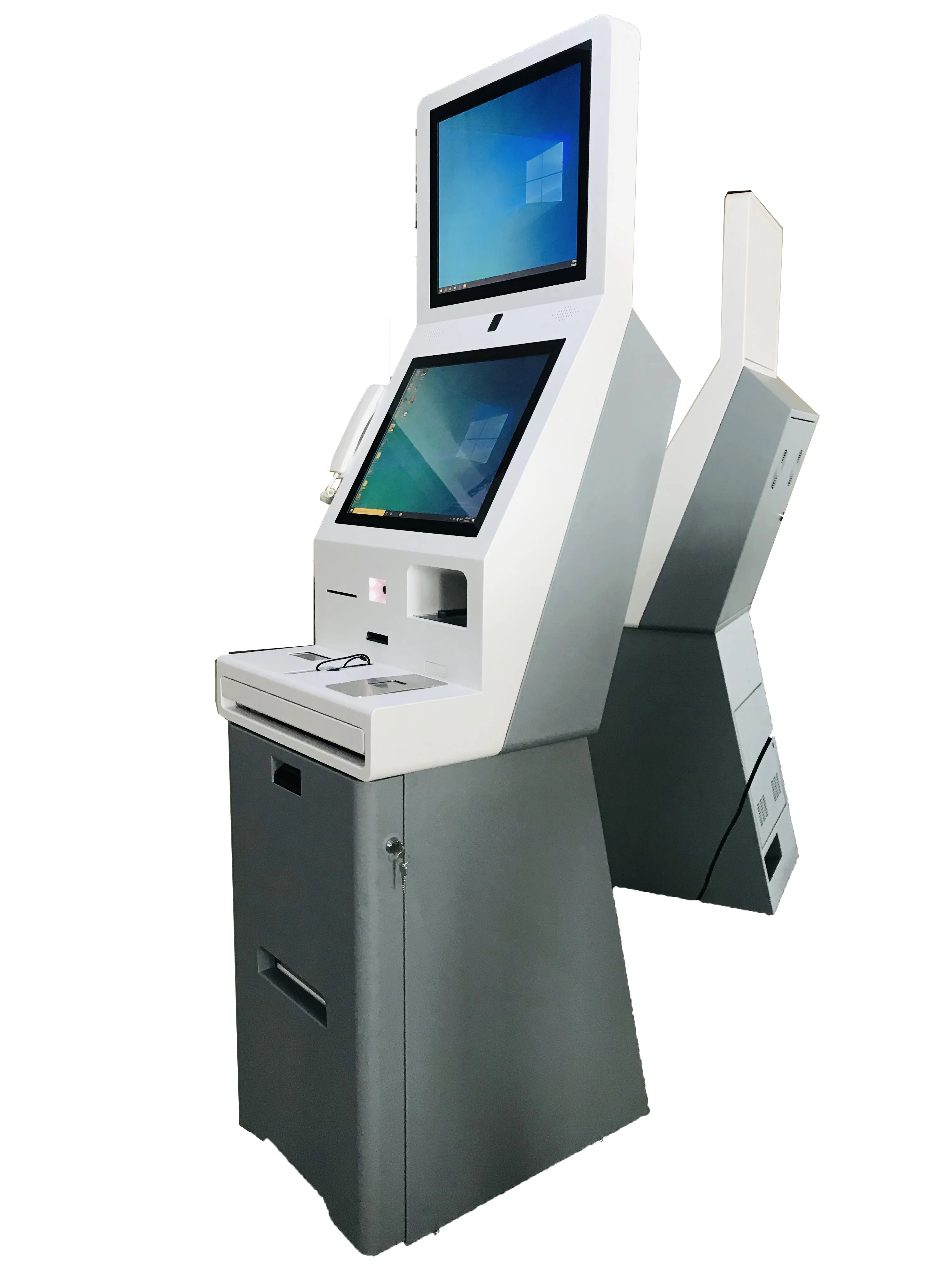 19 Inch Ticket Printer Kiosk Touch Screen Check in Kiosk Barcode Scanner