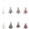 Christmas Tree Decorations Wooden Hangings Ornaments Christmas Gift Tags Snow and Star Presents Decoration