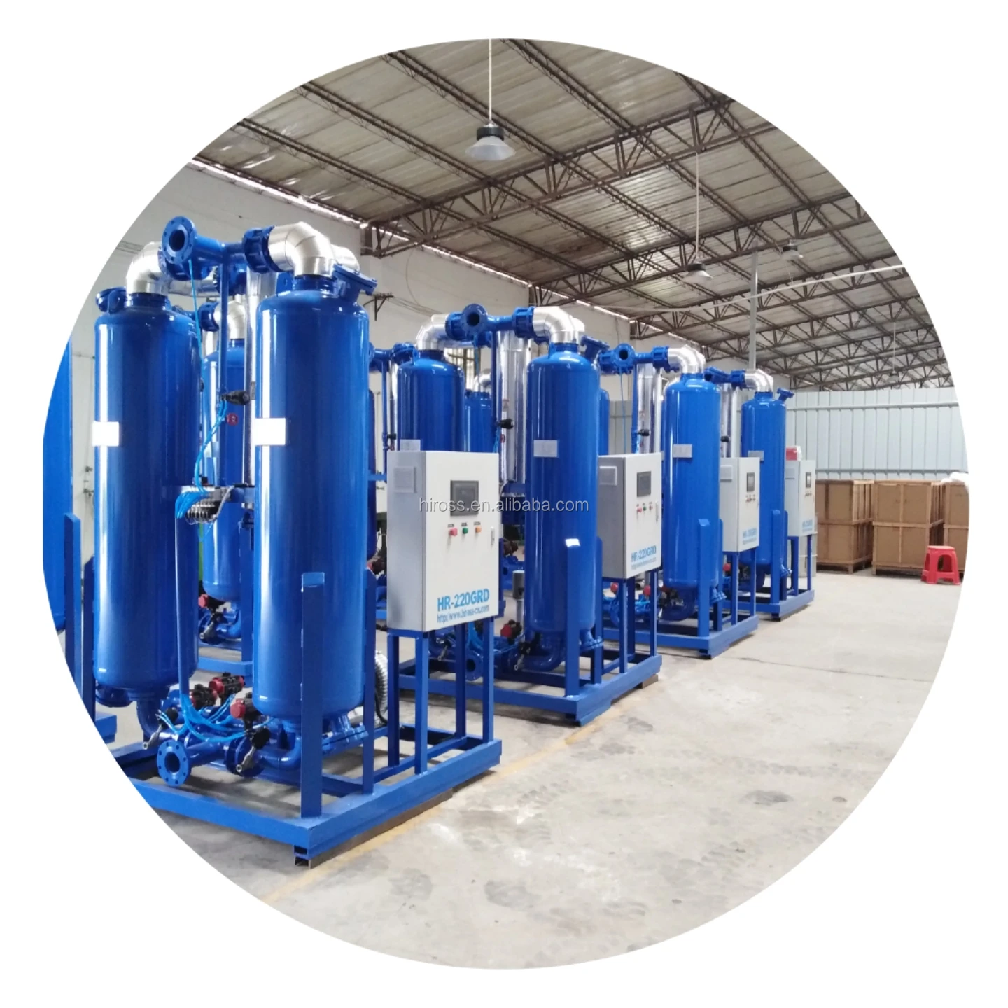Plc Controlled Heatless Absorption Desiccant Compressor Air Dryer For