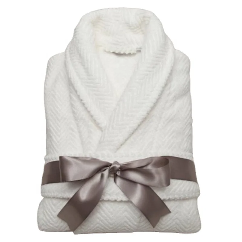 Cotton Waffle White Hotel Bath Robe Women Mens Family Bathrobe Slippers
