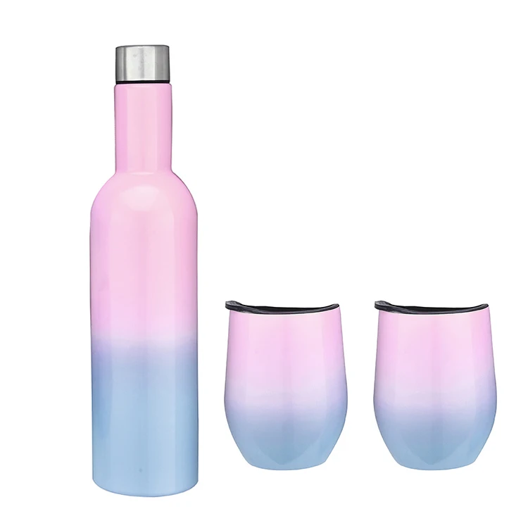 Double Wall Vacuum Insulated Stainless Steel Thermos Wine Bottle 750ml