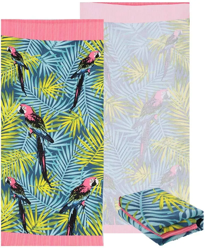 
Microfiber Beach Towels for Travel Tropical Beach Towel Prints for Beach Outdoor Thick and Plush Striped Towels 30x60 