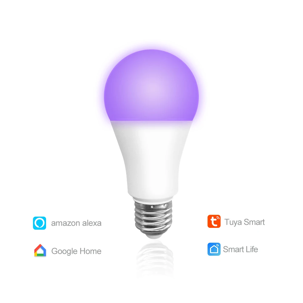 Smart WiFi Alexa Light Bulbs Tuya LED RGB Color Changing Bulb Compatible with Echo,Alexa IFTTT and Google Home Assistant