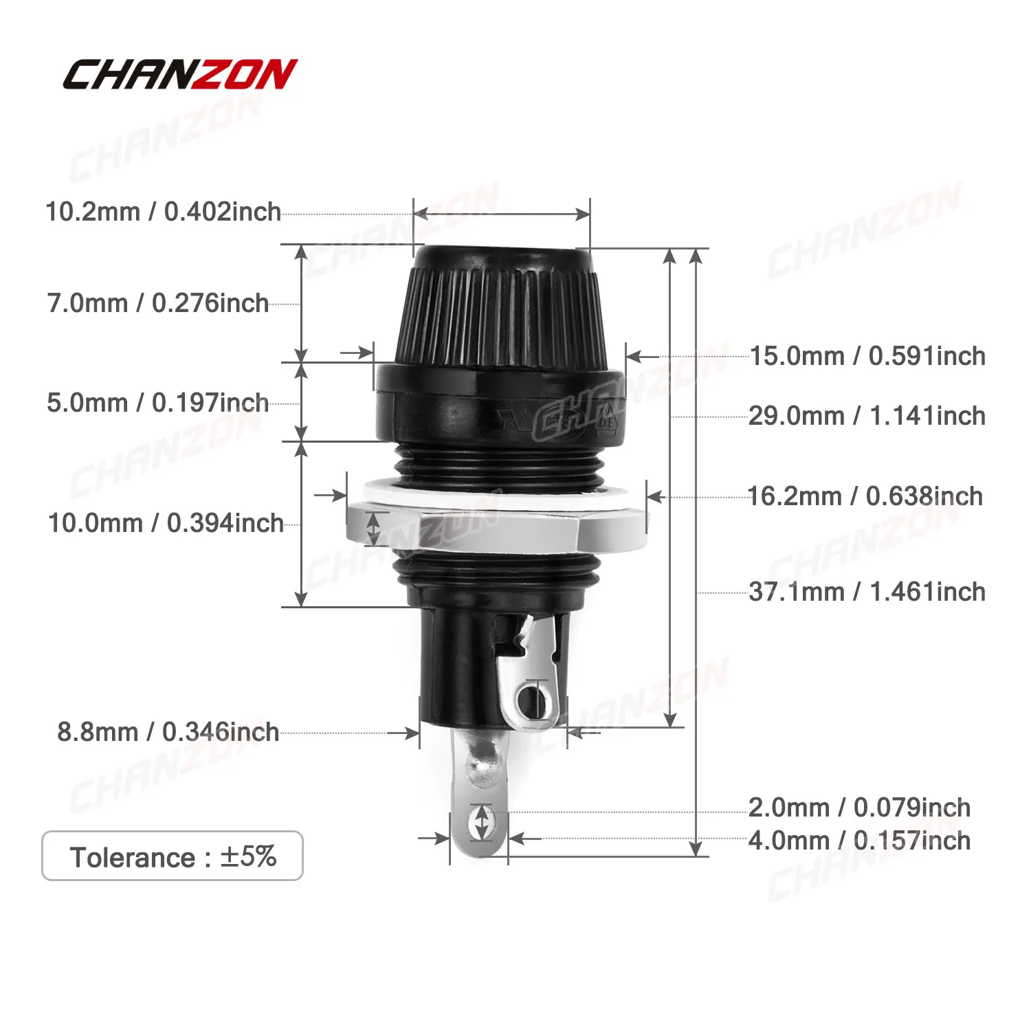 5x20 Glass Fuse Holder Panel Mount Types Tube Boxes 5x20mm 5*20 Tube