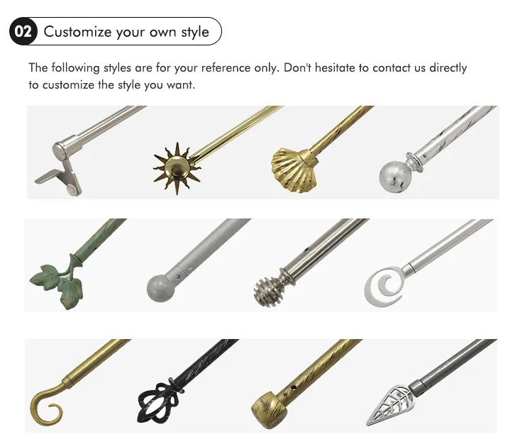 Factory Supply Classical Style Curtain Spring Tension Rod Extension