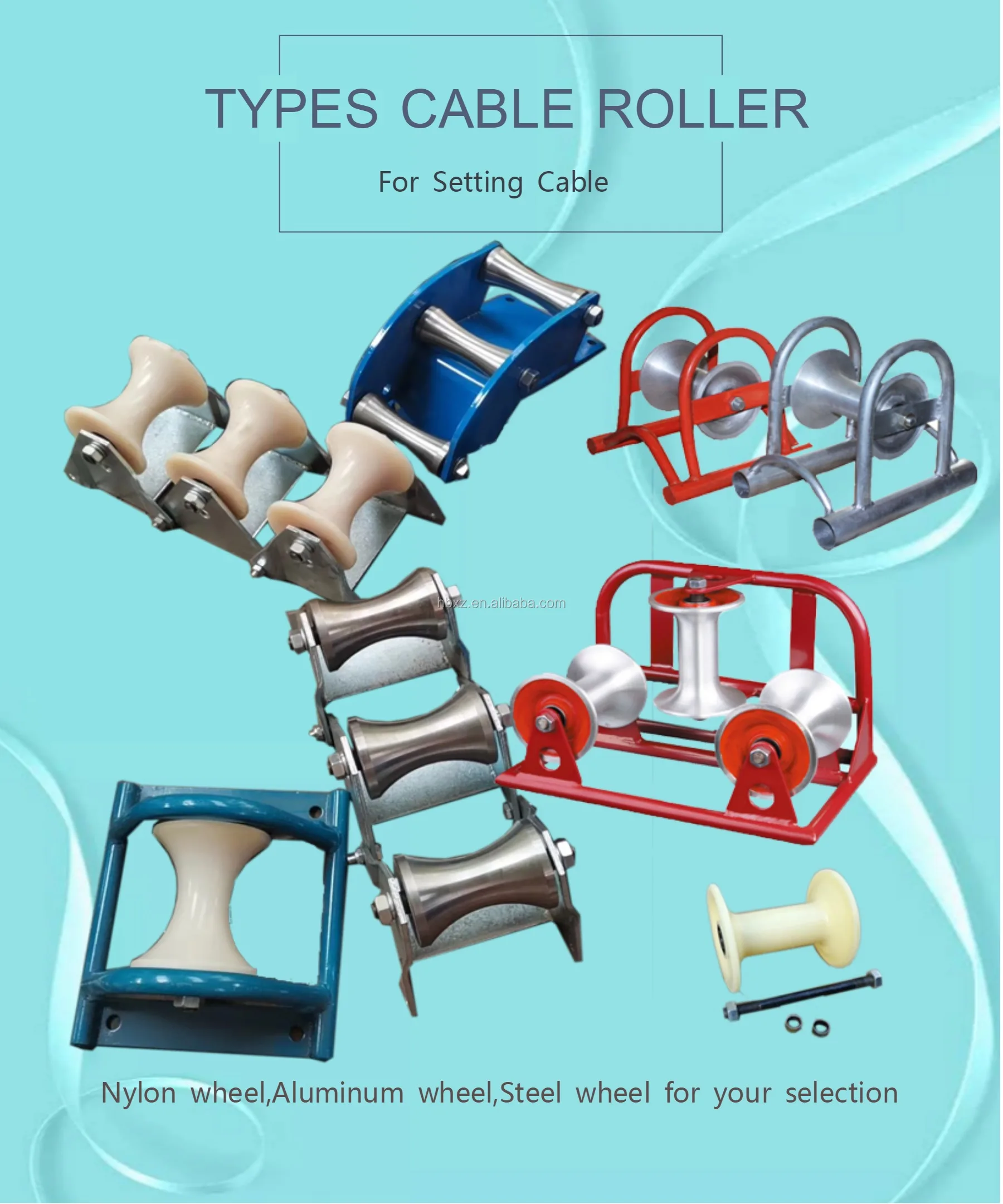 Wire Rope Fiber Optic Sheaves Underground Cable Laying Roller Corner