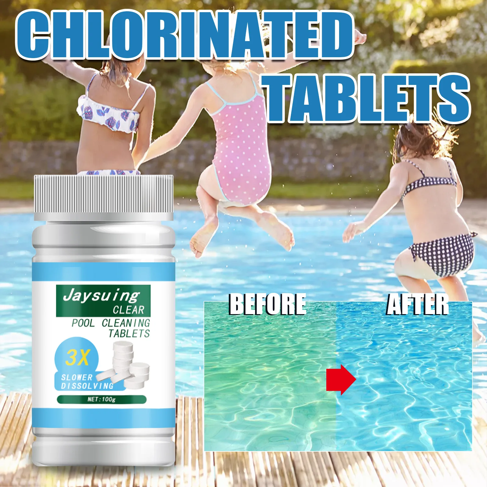 Jaysuing Swimming Pool Effervescent Tablets Multifunctional Pool