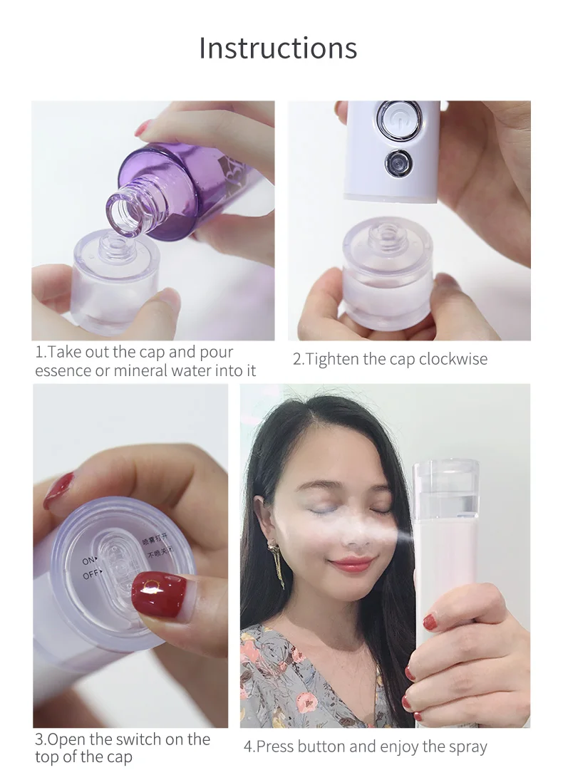 2021 sain wxx USB Nano Face Steamer Face Sprayer Humidifier Moisturizing Beauty Tool