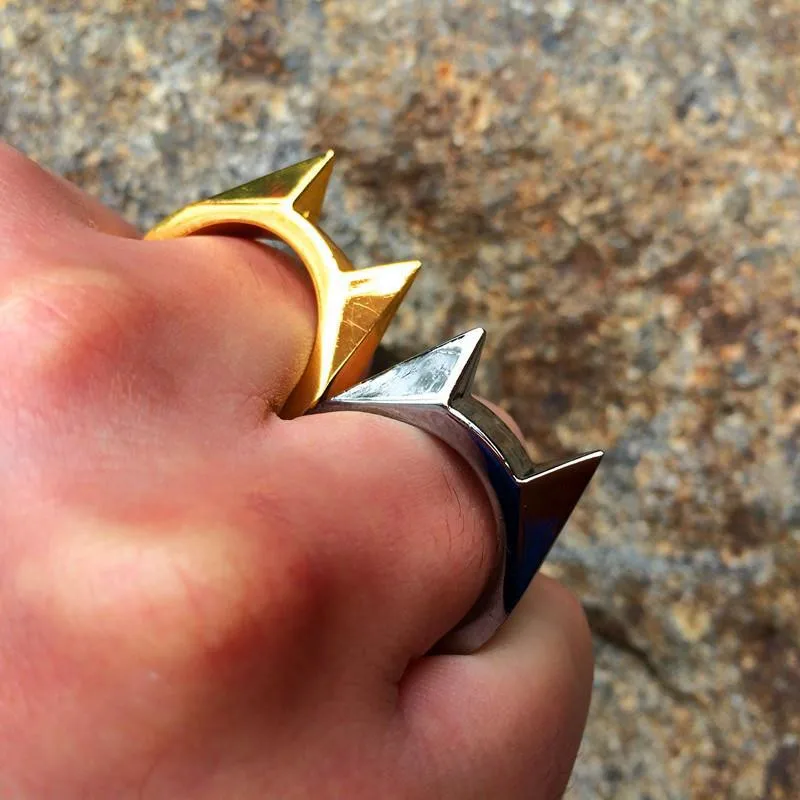 Women Lady Self defence Protect Weapon ring Window Breaker Finger Survival Fight Combat Outdoor Emergency EDC Tool