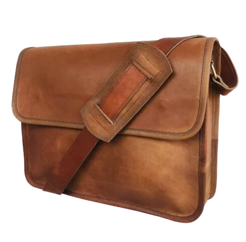 Vintage Leather Messenger Bag 15" Laptop Satchel Office Crossbody Shoulder Bags