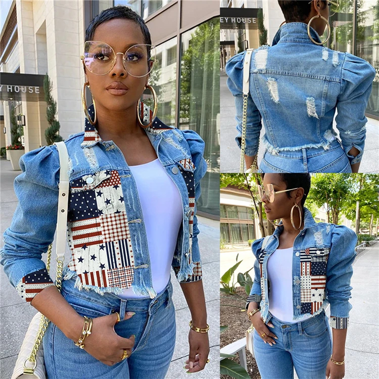 Plus Size High Quality Sexy Fall 2021 Women Clothes Womens Jacket And Coats Jean For Ladies Denim Jackets