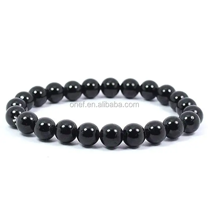 Custom Name Man Black Tiger Eye Beaded Gemstone Charm Bracelet Crystal Stone Bracelet.jpg