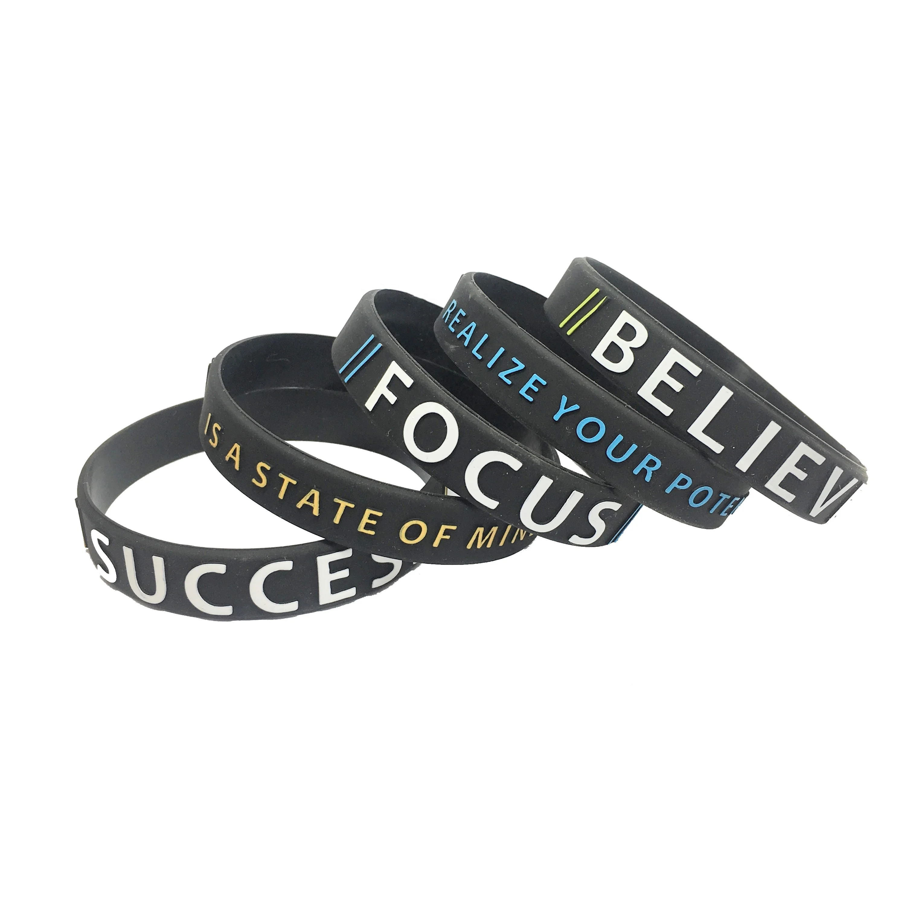 Bulk Cheap Ecofriendly Professional Printed Silicone Bracelets Custom