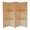 Modern 4 panels wooden movable paper rope folding room divider