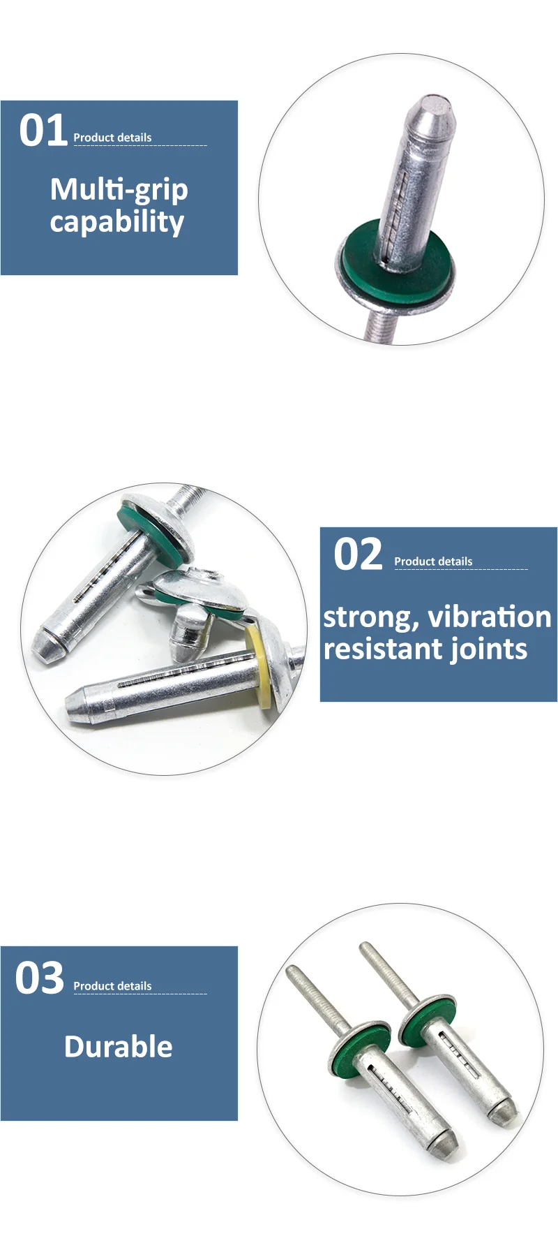 Aluminum Waterproof Trifold Blind Rivets With Rubber Washer For Boats Buy Waterproof Blind