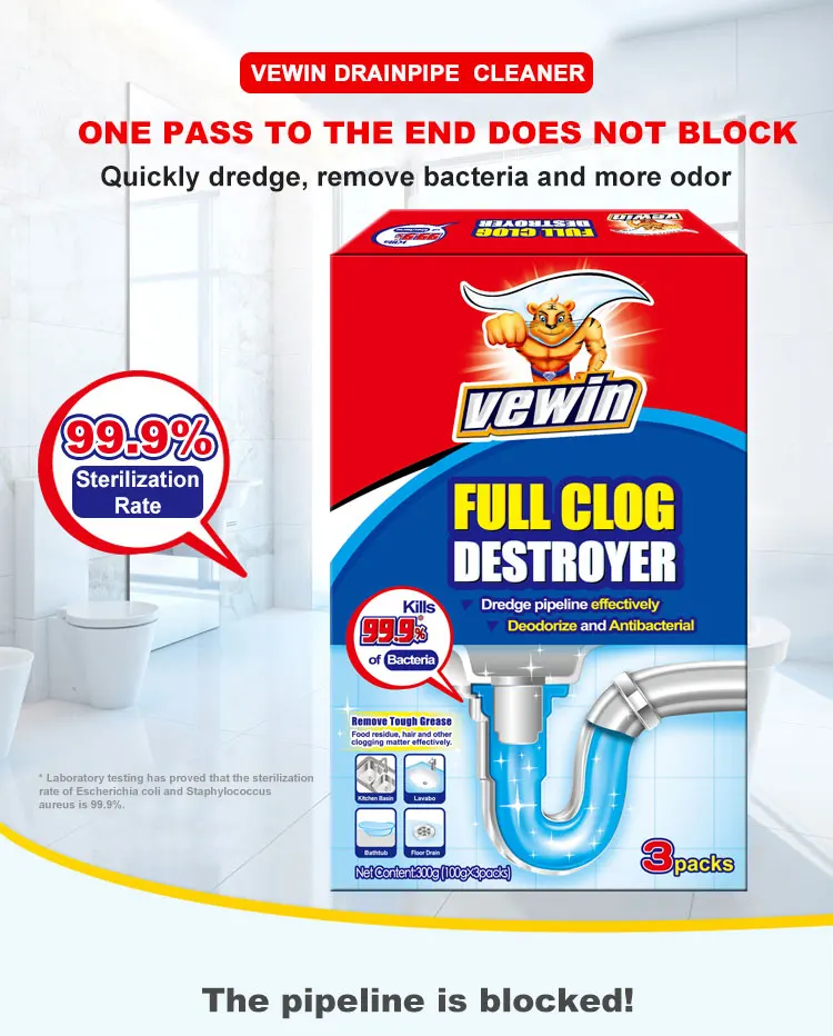 Detergente New Chemical Formula Drain Toilet Pipe Cleaner Multisurface