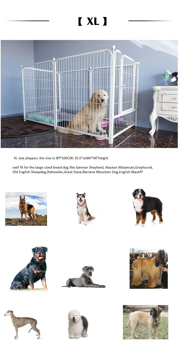 5 Sizes Galvanized Iron 6-panels Heavy Duty Playpen Dog Outdoor Play Pen 170105