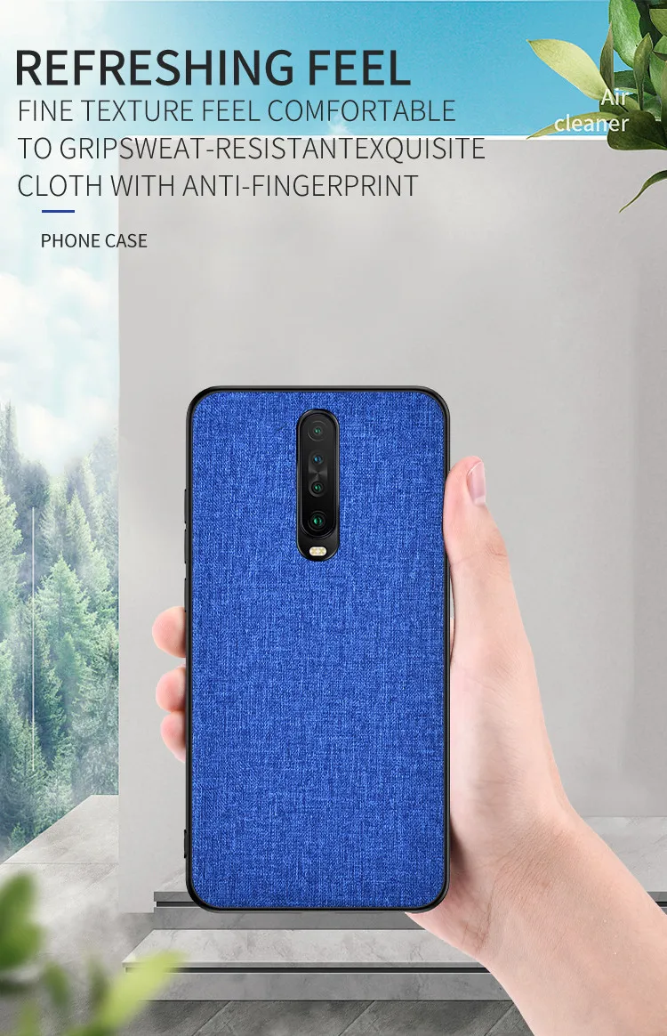 hot sale Shockproof PC Textile Cloth Back Cover Fabric Cell Phone Case for xiaomi redmi k30 k20 pro note 8T note 8 pro 8 7 6 7A supplier