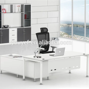 Contemporary Design White Modern Executive Office Desk With File Contemporary Design White Modern