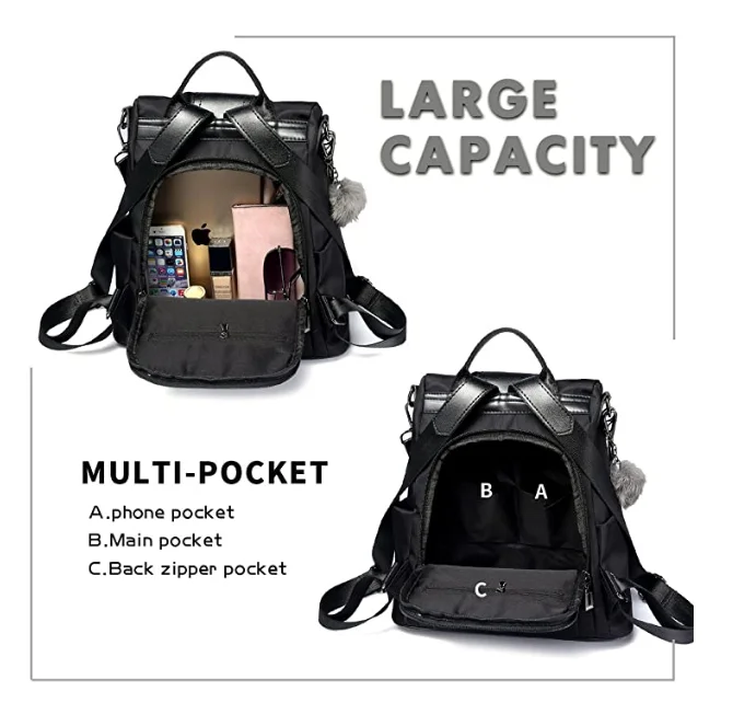 New Multifunctional Leisure Travel Nylon Large - capacity Anti - theft Backpack For Women