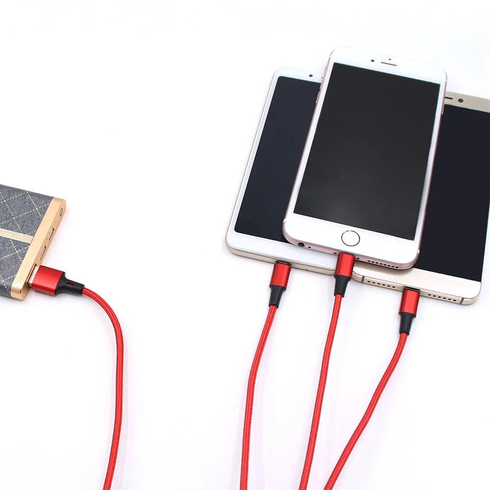 All in one usb cable Fast charging 2.4A usb charging cable for Type C, Micro IOS phone - ANKUX.COM
