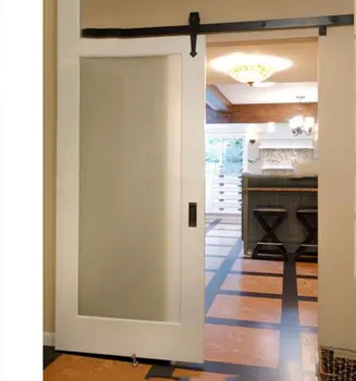 Wyndham Hotel White One Frosted Glass Panel Barn French Door For Kitchen With Carbon Steel Arrow Hardware Buy Wyndham Glass Door Sliding Glass Barn