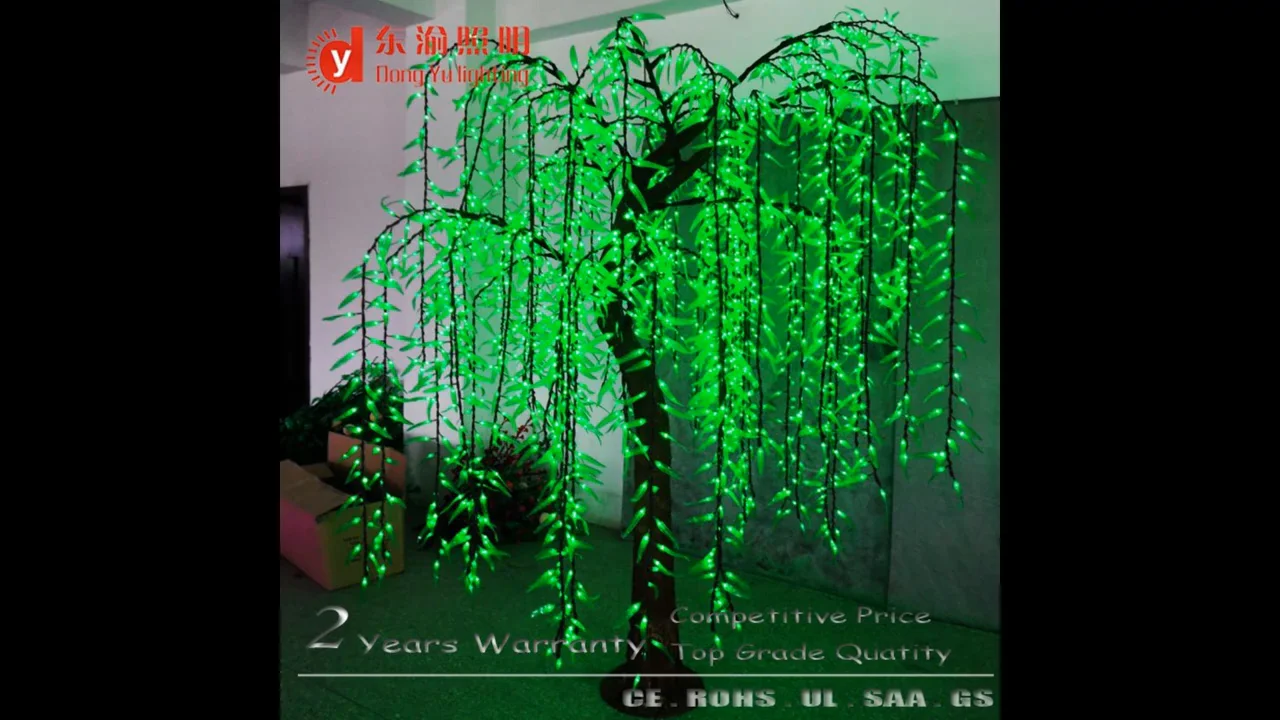 Solar Garden Lighted Artificial Indoor Outdoor Led Weeping Willow