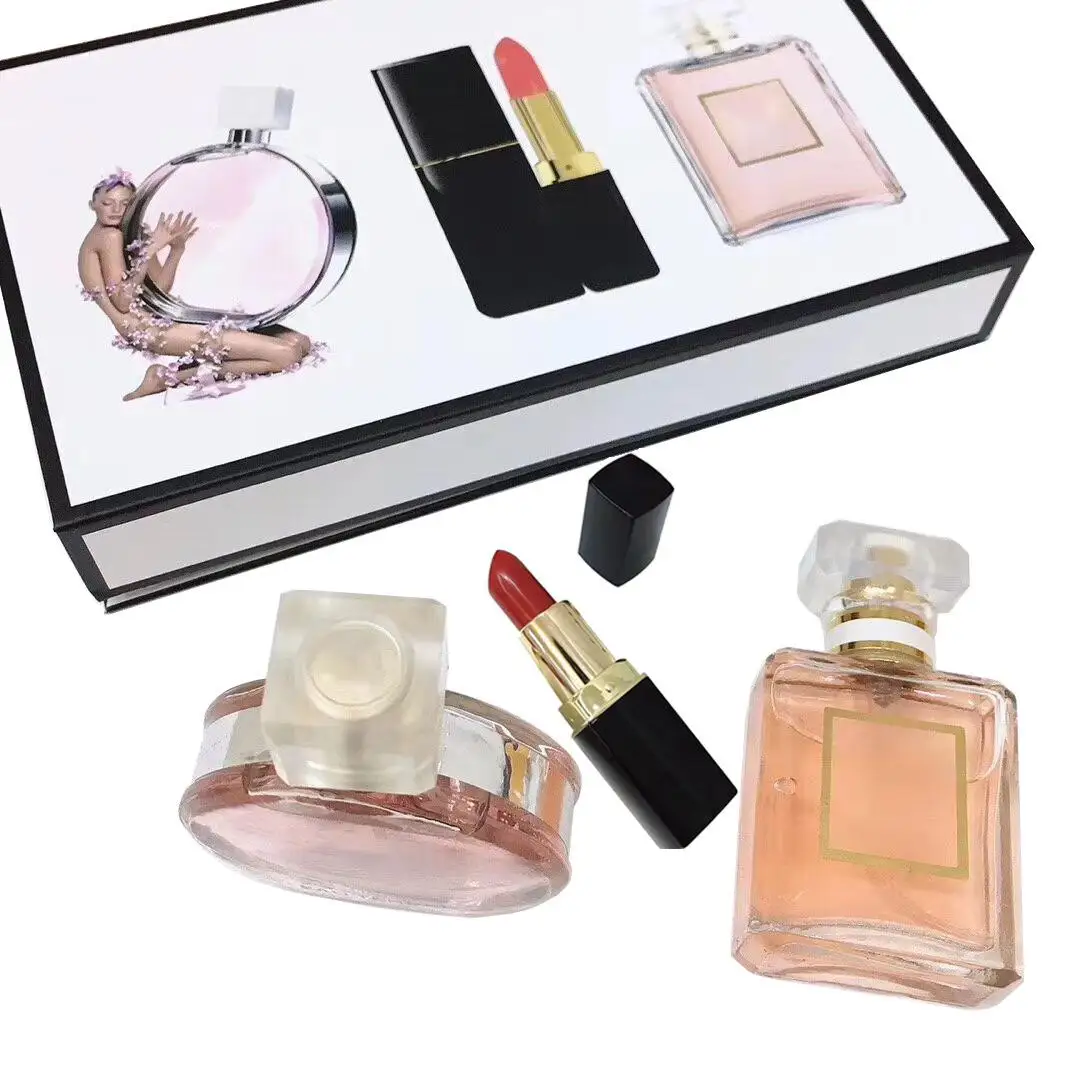 
lipstick perfume three-piece cross-border makeup perfume set ladies perfume 