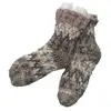 Double Layer Winter Warm Soft Cozy Fleece Lining Non Slip Slippers Socks
