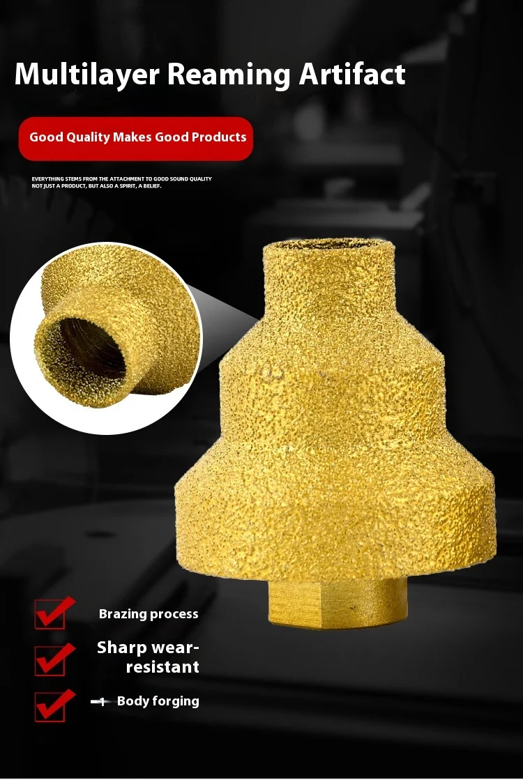 Wholesale Brazing Multi-Layer Cone Remyer Diamond Tile Marble Opening Trimming Concrete Chamferer CNC 6mm for Plastic