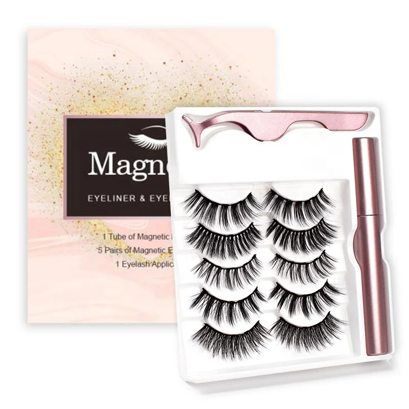 

3d magnetic eyelashes with eyeliner private label faux mink lashes wholesale magnetic eyelashes, Natural black