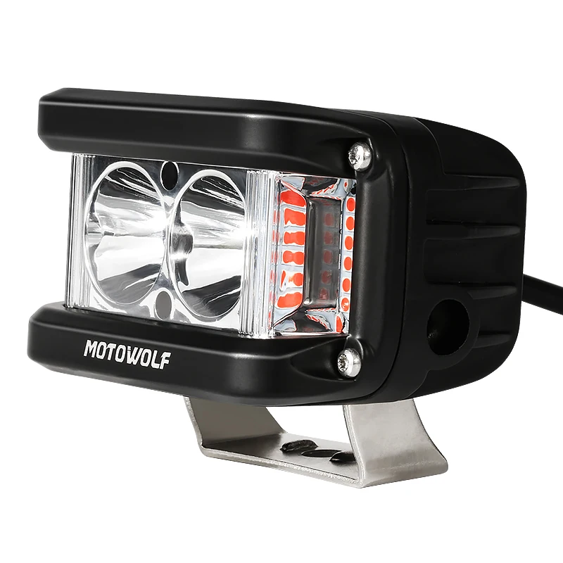 Motowolf Wholesales Aluminum Double Flash Police Light 12V 25W LED Light Bar Motorcycle Headlight