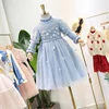 flower girl dresses tulle sweater long sleeve baby fall clothes princess boutiques kids clothes children's clothing wholesale