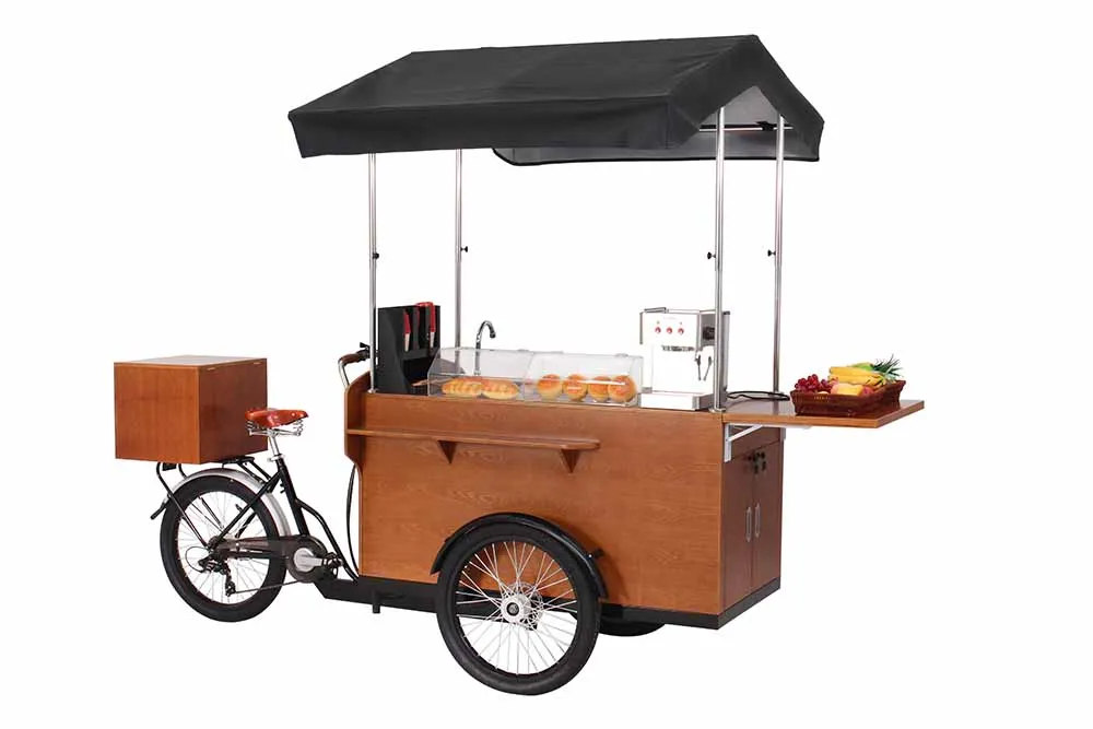 Electric Tricycle Coffee Vending Carts Mobile Coffee Bike For Sale 