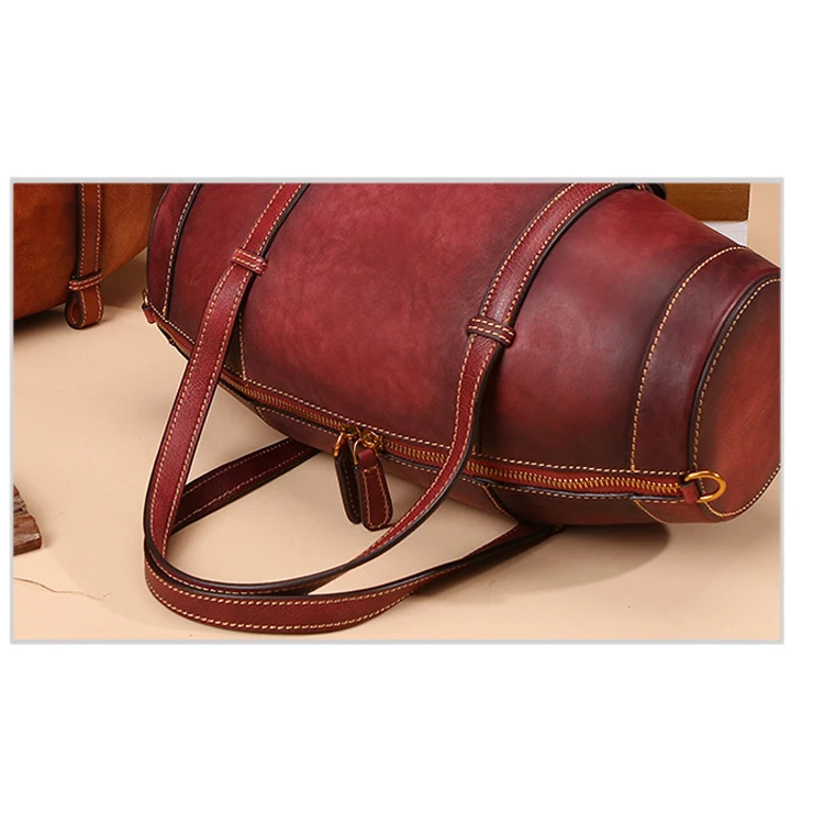 High Quality Vintage Women Hand Bag Genuine Leather Bucket Bag