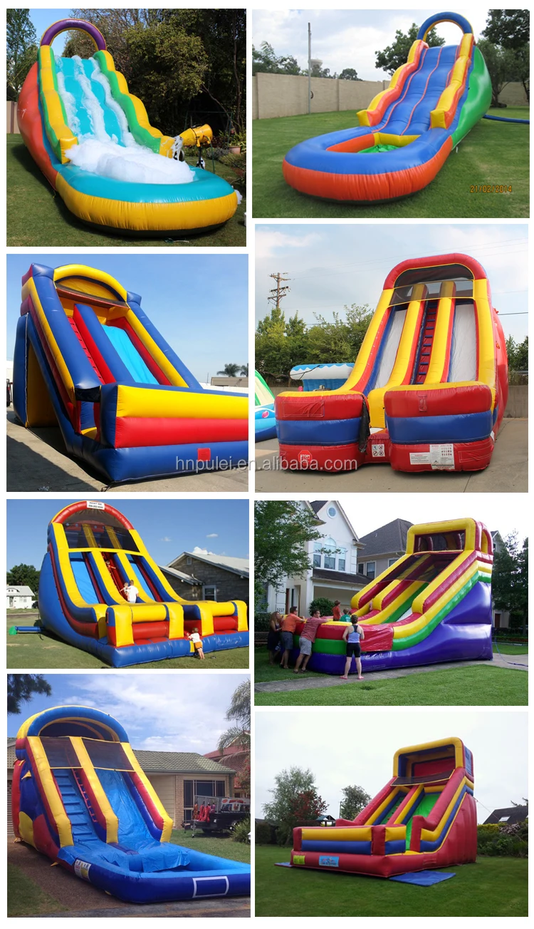 彩色充气干滑梯,充气滑梯,户外商用充气滑梯为炎热的夏季