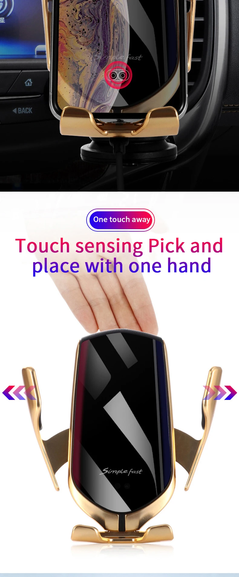 For iPhone X 8 For Samsung Plus Mobile Phone Holder wireless car phone charger For HUAWEI P20 magnet fast wireless car charger