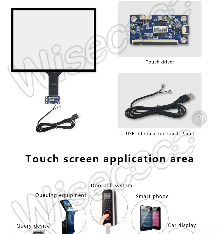Custom Made Size Pos Capacitive Touch Screen Panel Module Overlay Kit