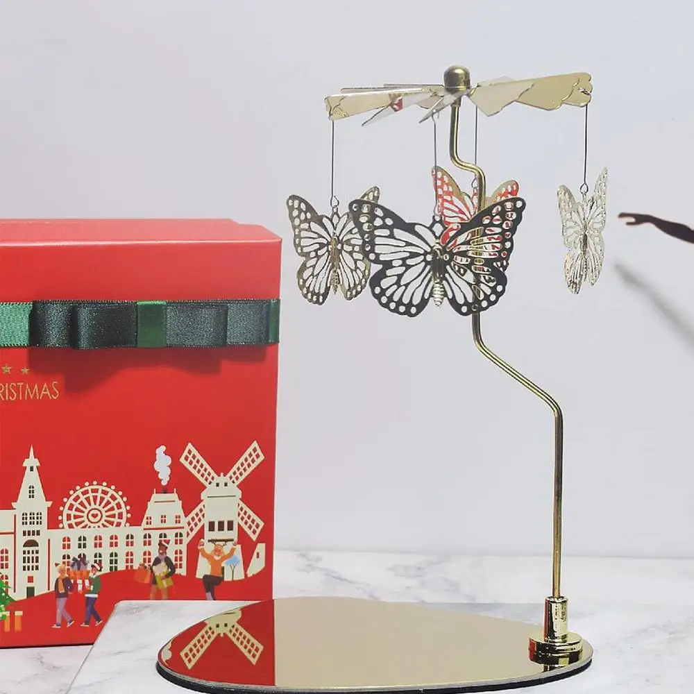 Candlestick Rotating Spin Carousel Tea Light Candle Holder Aromatherapy ...