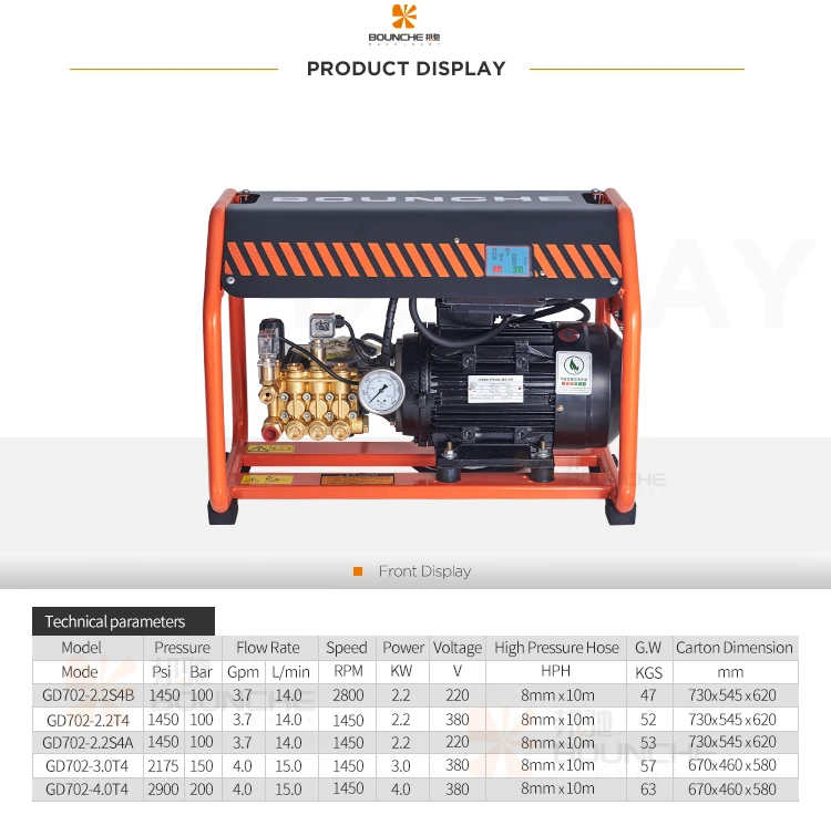 Portable electric high pressure pump water 150 bar car washer