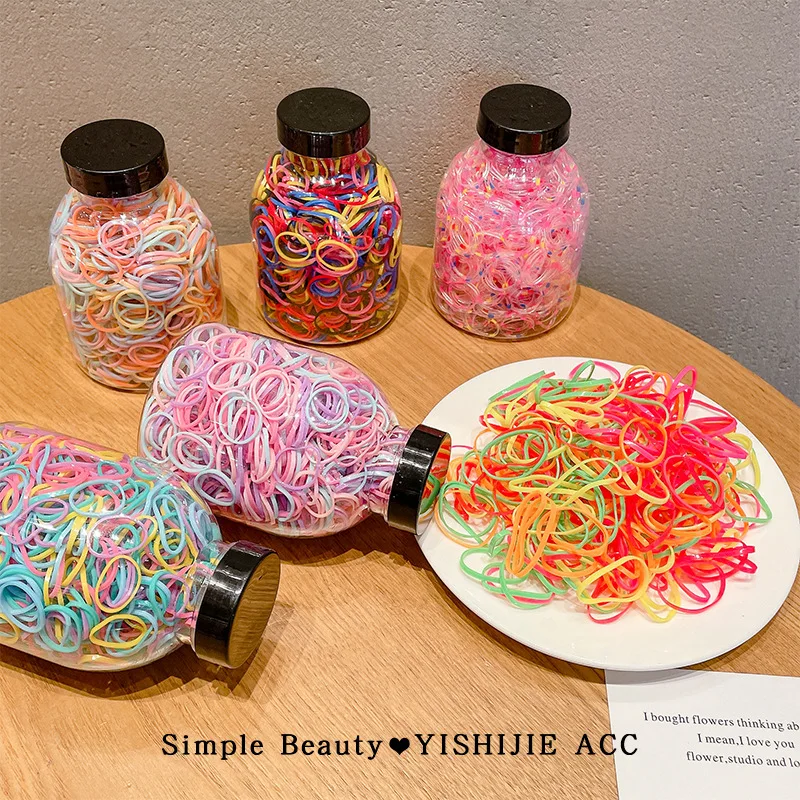 Songmay Candy Color Rubber Hair Ties Baby Elastic Hair Bands Cute Hair