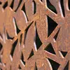 Corten steel leaves CNC laser cut screen trimmed in metal for a seamless look outdoor use
