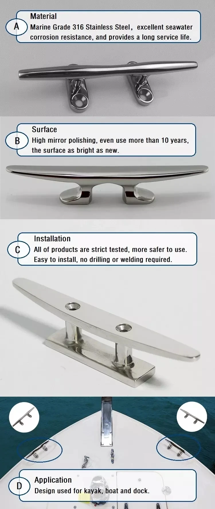 Zd Folding Boat Deck Mooring Nylon Yacht Marine Black Cleat Buy Pop