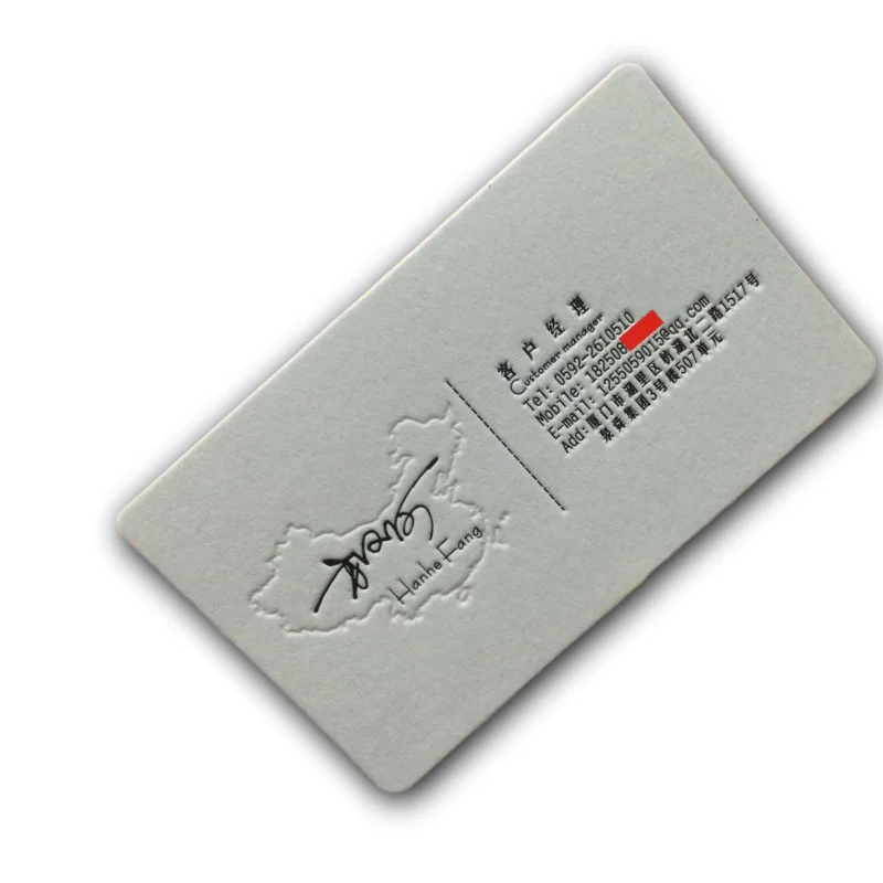 custom color letterpress printing business cards