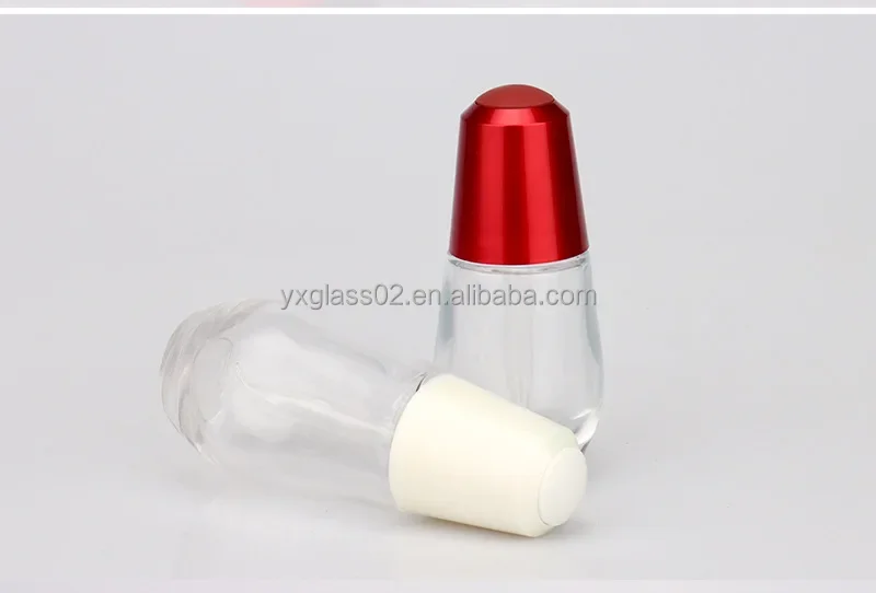 Custom cream glass jar Body scrub container skincare cosmetic packaging glass container with red lid 15g30g50g80g details