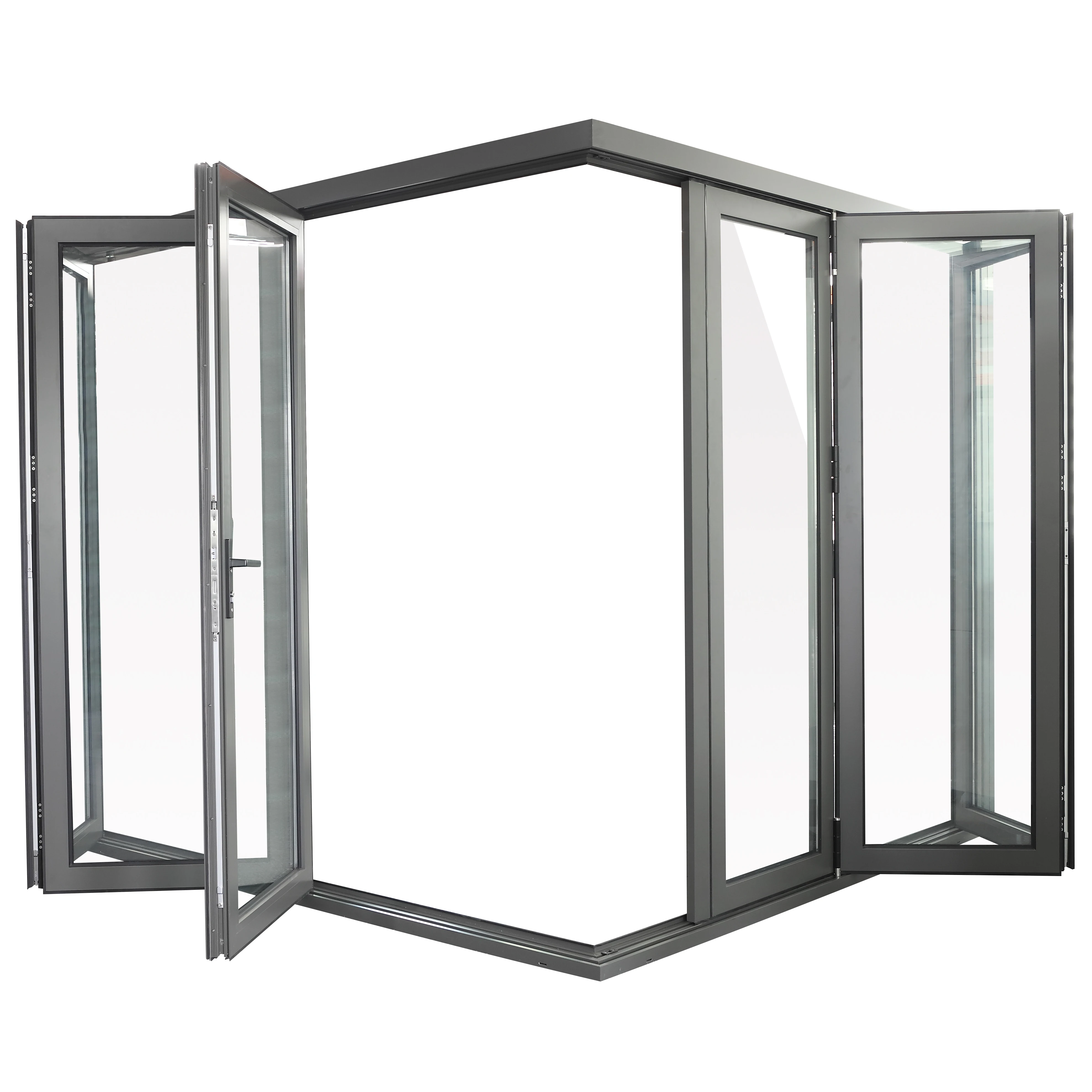 Accordion Aluminum Glass Patio Exterior Accordion Bifolding Doors