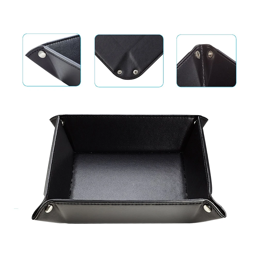 Custom multifunctional office desktop organizer small leather coin tray