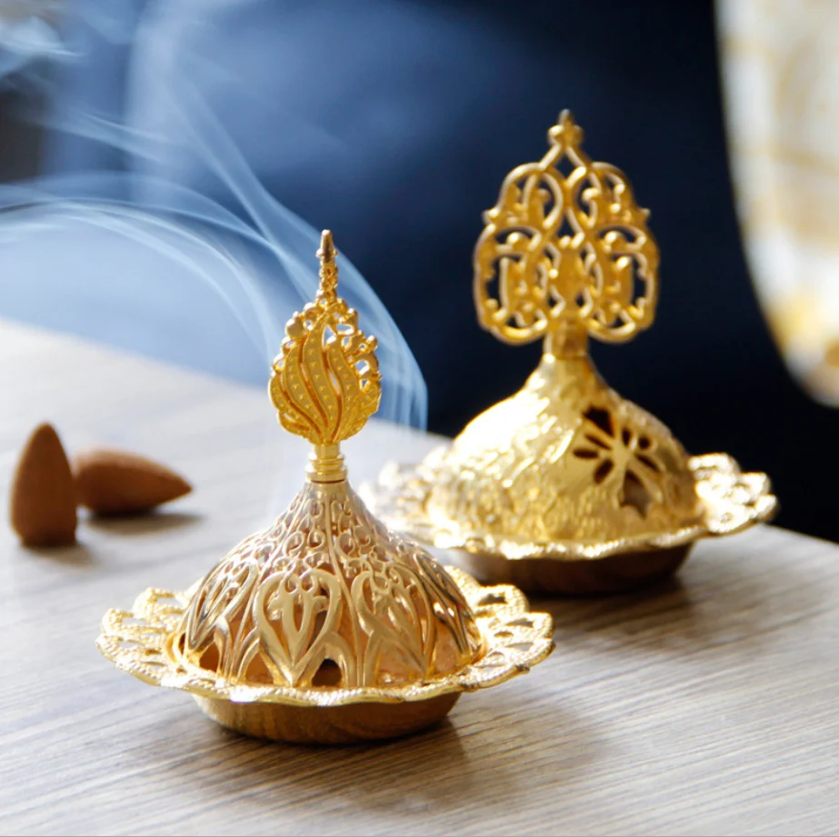 Creative Golden Luxury Hollow Metal Incense Burner Middle East Arab ...